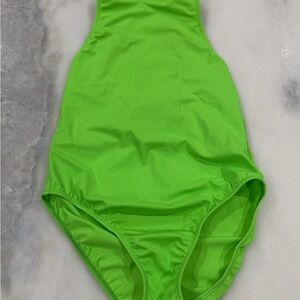 Phineein Neon Green Strappy Back Leotard | Size SA Small Adult